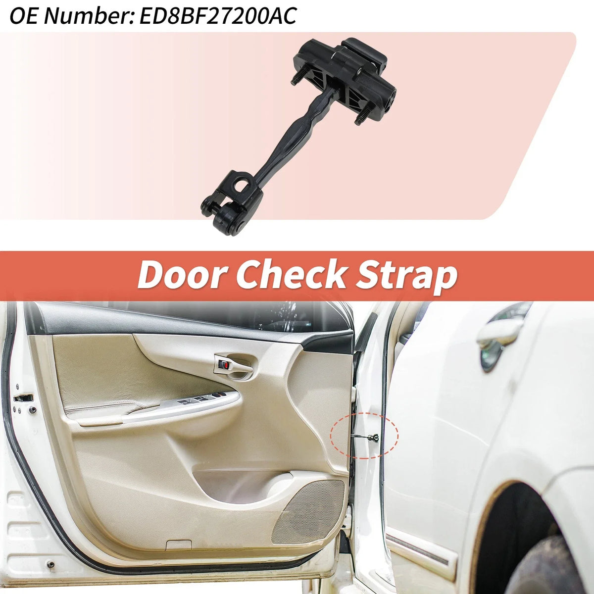 Rear Left/Right Door Check Strap for Ford Escort (2015–2017) No. ED8BF27200AC