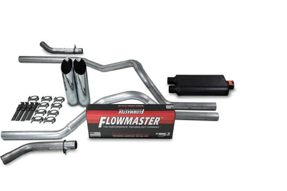 Dual Exhaust Kit for Chevy GMC 1500 (1996–1999) - Flowmaster 50 Slash Tip
