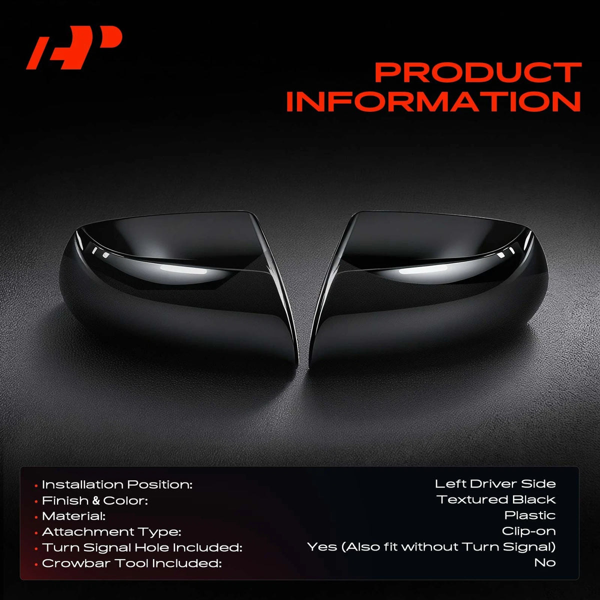 Driver Side Mirror Cover Cap for Ford F-150 (2015–2020) FL3Z17D743AA, FO1326128