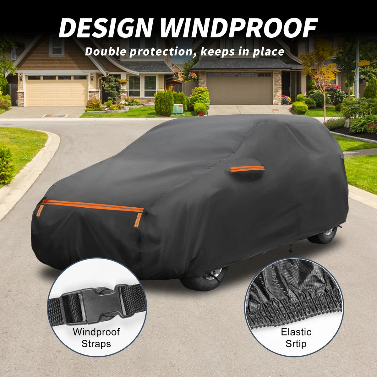 Waterproof Car Cover for Nissan Leaf (2011–2023) - Aluminum Film, Zipper