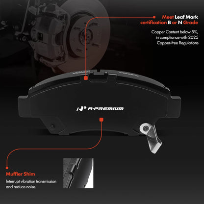 Set of 4 Front Ceramic Brake Pads for Honda Fit (2015–2020) D1783, P-1783