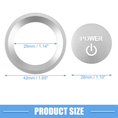 Engine Start Stop Ignition Button Sticker for Honda Accord (2018–2022) Silver Tone