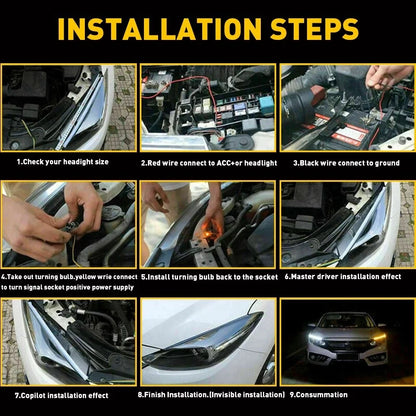 2X 60CM LED DRL Light Strip for Universal Cars