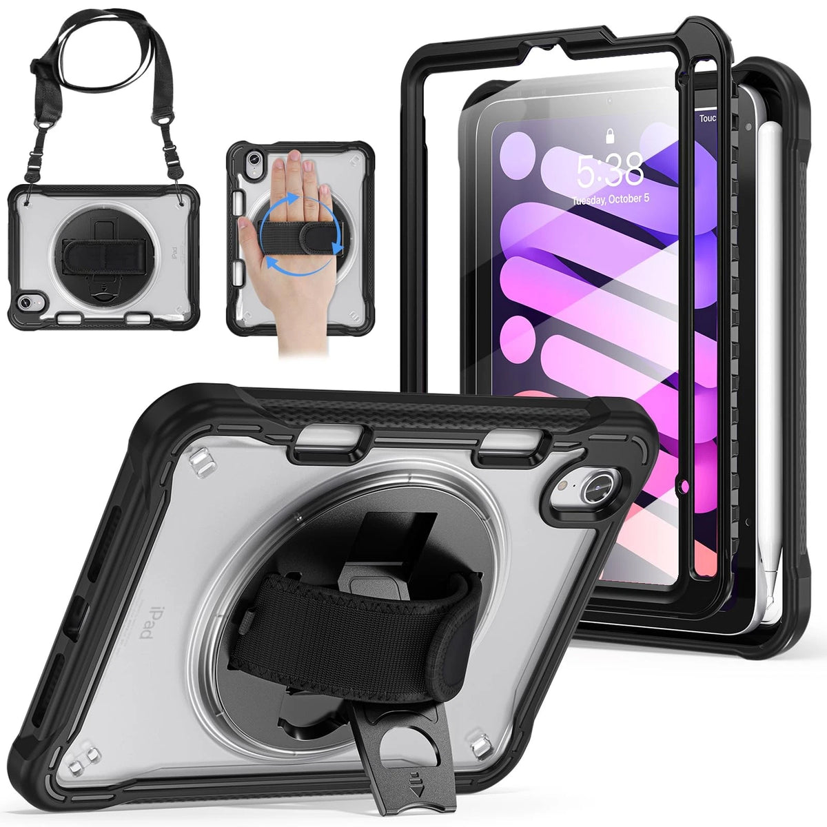 Protective Case for iPad Mini 6 & Mini 7 (2024) - Black