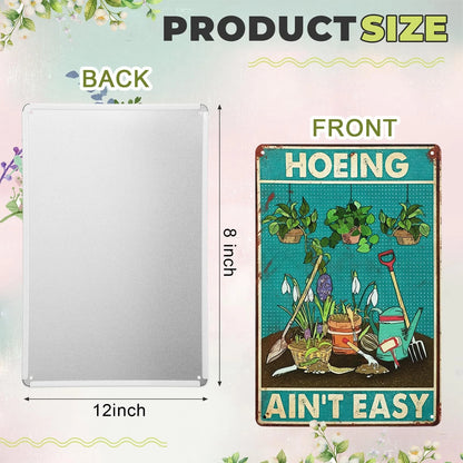 2X Funny Metal Tin Garden Sign for Garden Decor (12'' x 12'')