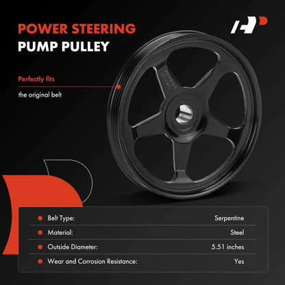 Power Steering Pump Pulley for Ford Taurus Flex Lincoln MKS Mercury (2008–2019) - 8G1Z3A733A, 3P-23136