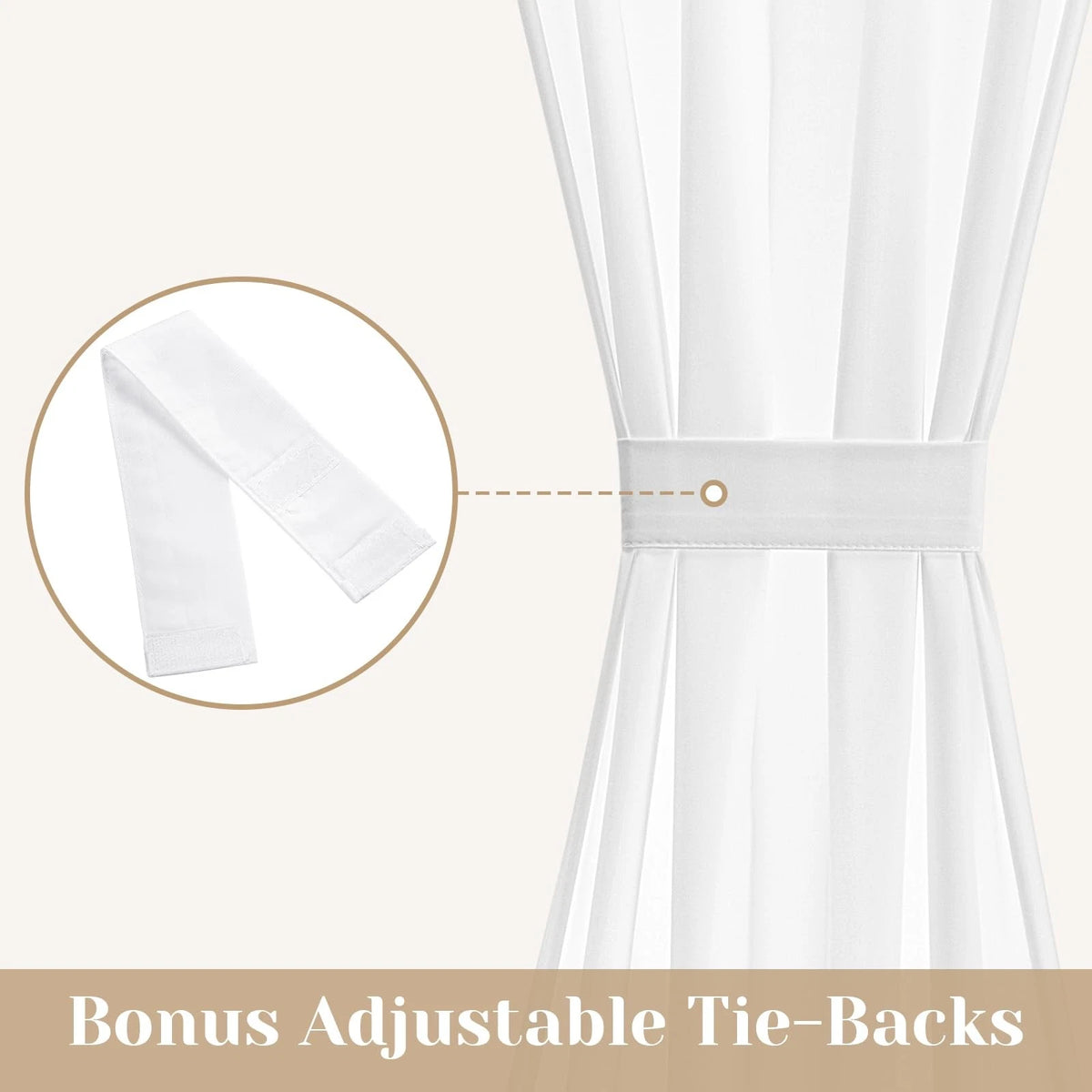 1 Panel Non-See-Through French Door Curtain for Front Door - 54 x 40 White