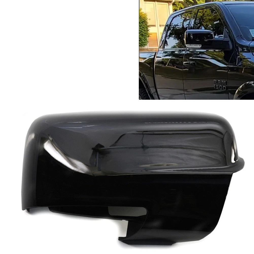 Mirror Covers for Dodge Ram 1500 (2013–2018) with Bottom Turn Signal Cutout Black