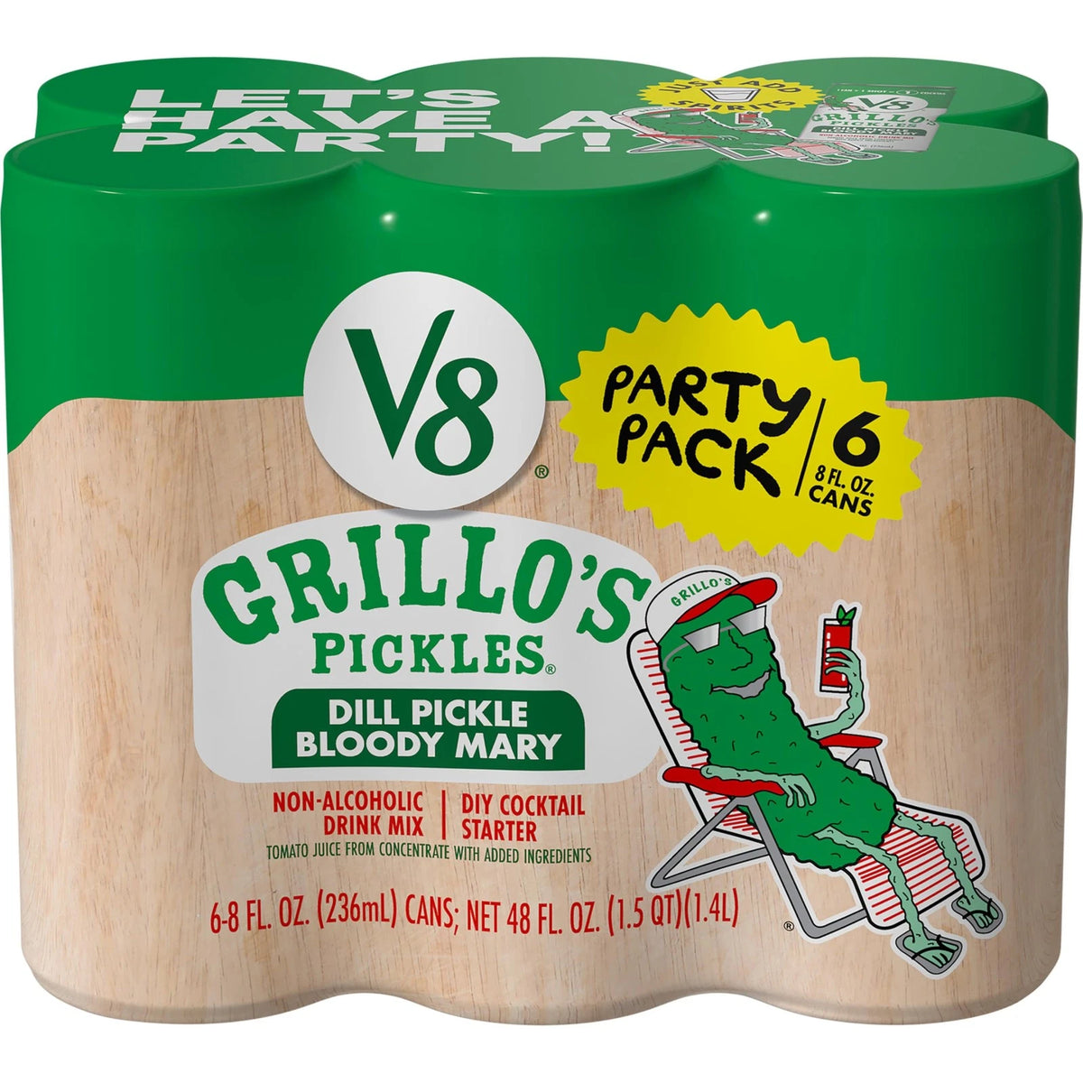 V8 Grillo's Pickles Dill Pickle Bloody Mary Mix 8 fl oz (Pack of 6)
