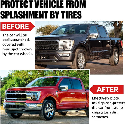 Front and Rear Mud Flaps Splash Guards Without Fender Flares for 2021-2023 Ford F-150 (5.0L)