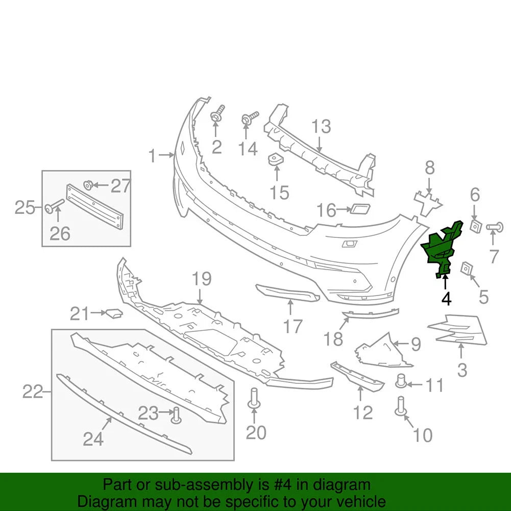 Bumper Mounting Bracket for Land Rover Range Rover Velar (2018–2021) LR094996