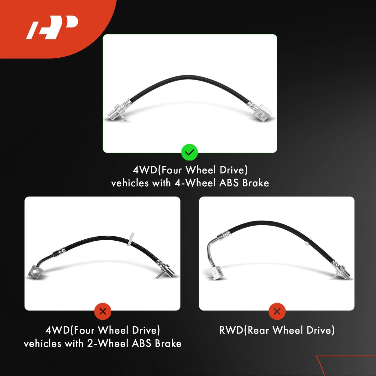 Front Left/Right Brake Hydraulic Hose for Dodge Ram 1500 (2006–2007) 5290686AD, BH382524, 2202780