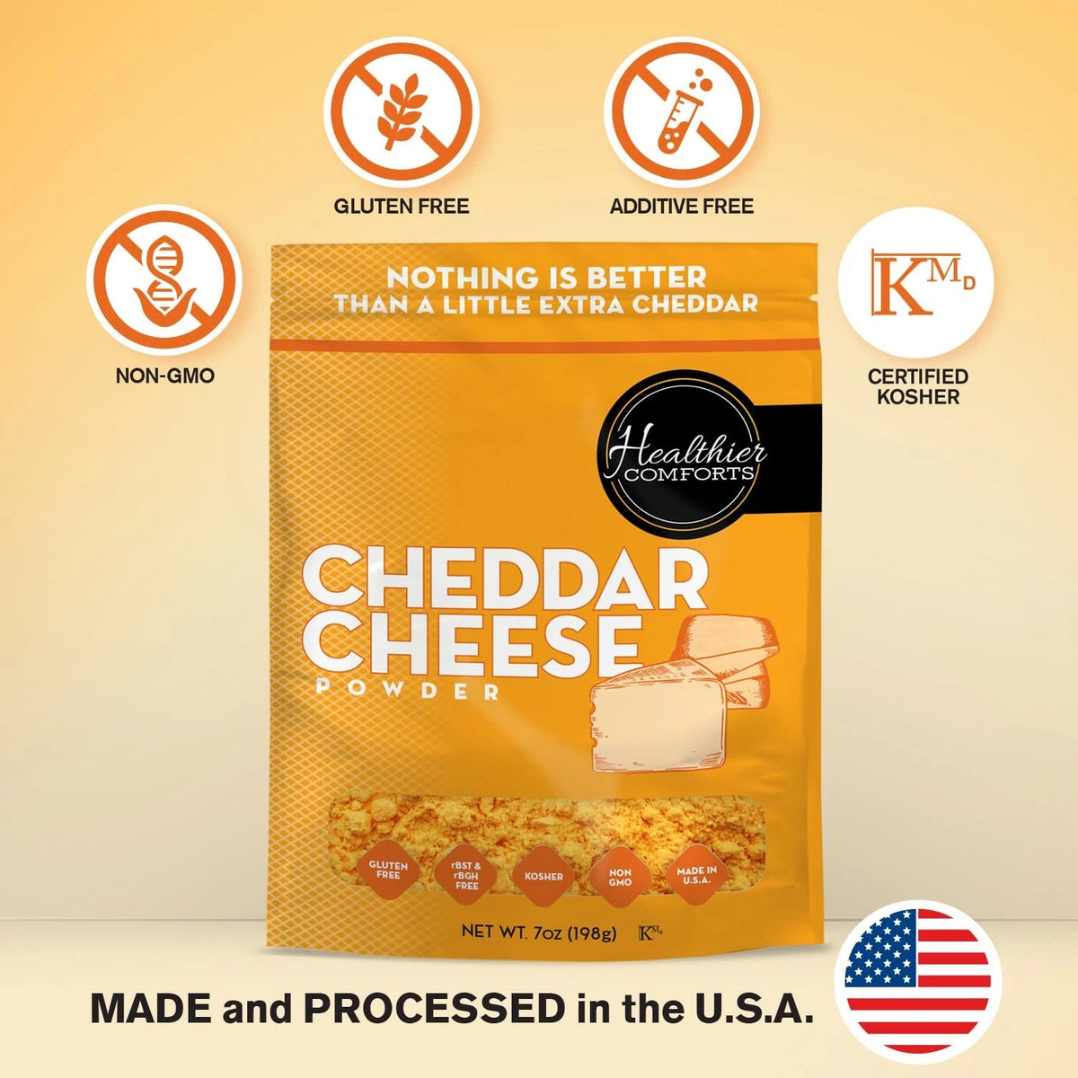 Cheddar Cheese Powder for Healthier Comforts (7 oz)