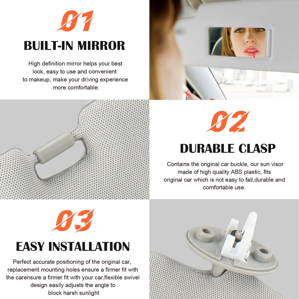 Driver Left Side Sun Visor Replacement for Compatible Vehicles