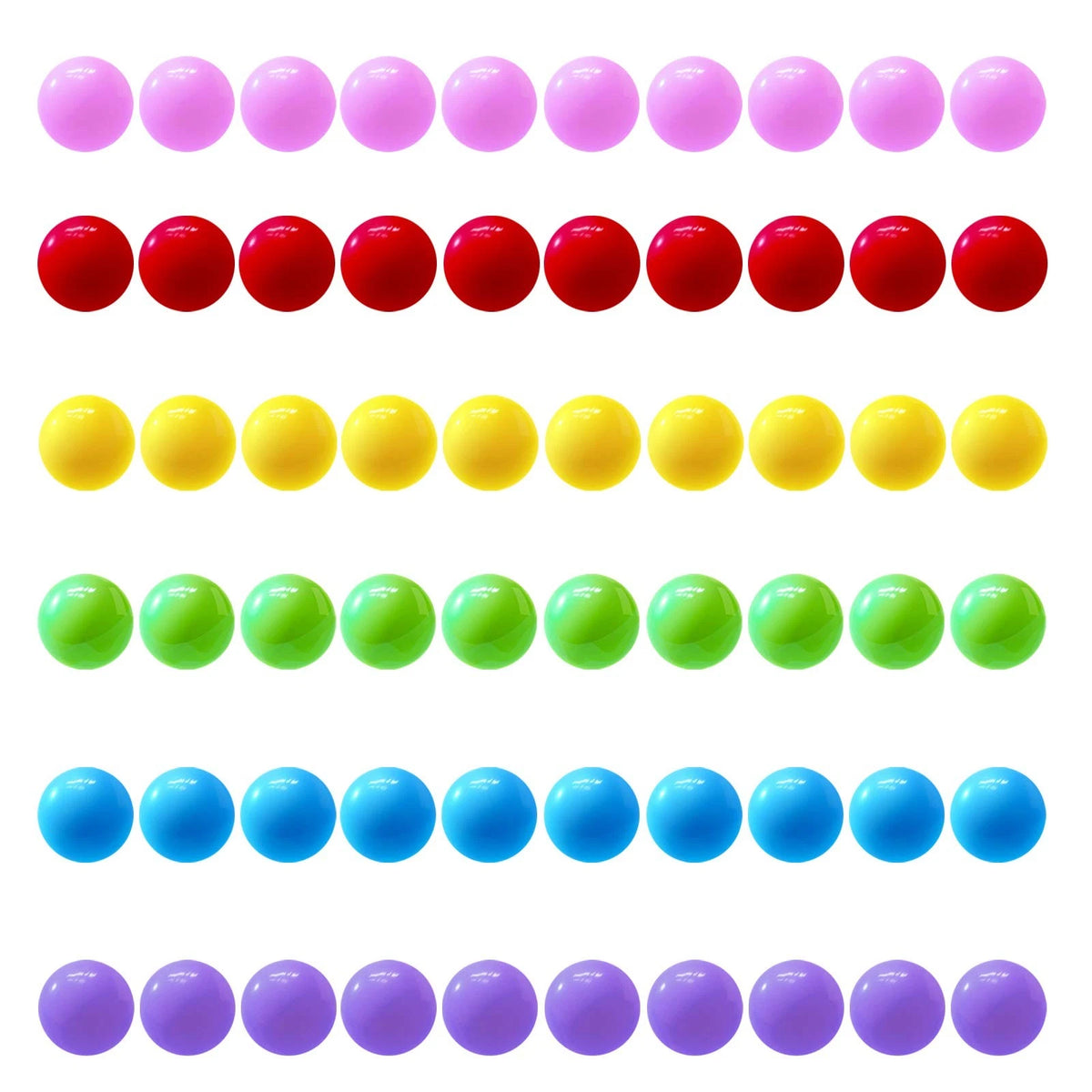 60 Pcs Chinese Checkers Marbles - Red, Blue, Yellow, Green, Purple, Pink