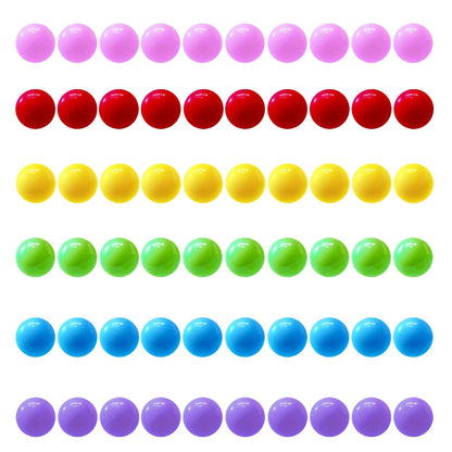60 Pcs Chinese Checkers Marbles - Red, Blue, Yellow, Green, Purple, Pink