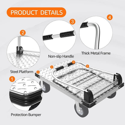 Heavy Duty Folding Dolly Cart Hand Truck 2000 lb Utility Trolley