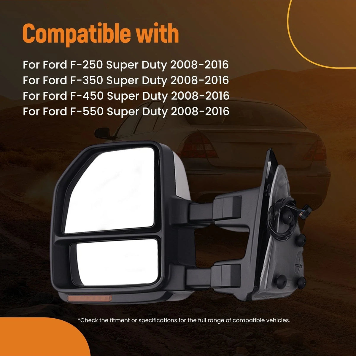 Heated Power Rear View Mirror for Ford F-250 Super Duty (2008–2016) MY000517