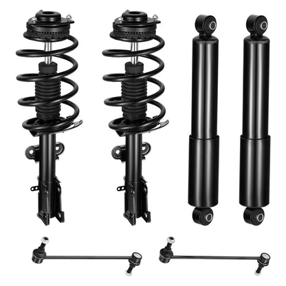 6pc Front & Rear Shock Struts with Sway Bar Links for Grand Caravan & Town & Country (2008–2020)