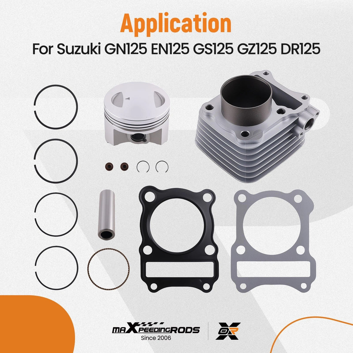 Big Bore Cylinder Top End Kit for Suzuki GN125 EN125 GS125 GZ125 DR125 (2000–2023)