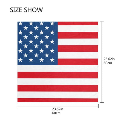 Silk Scarf for Women - American Flag Square Satin Neck Scarf