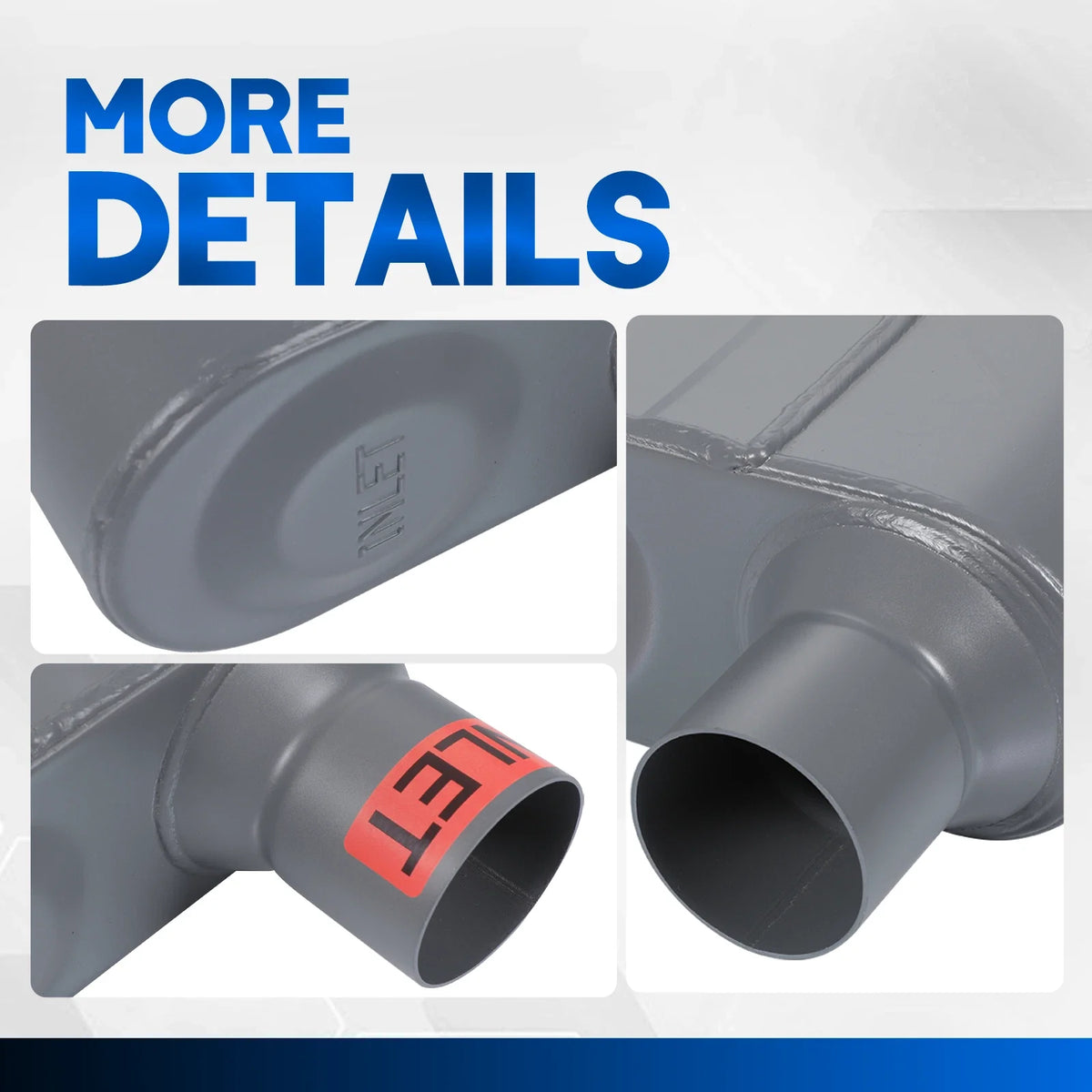 2.5" Inlet/Outlet Race Performance Chambered Exhaust Muffler for