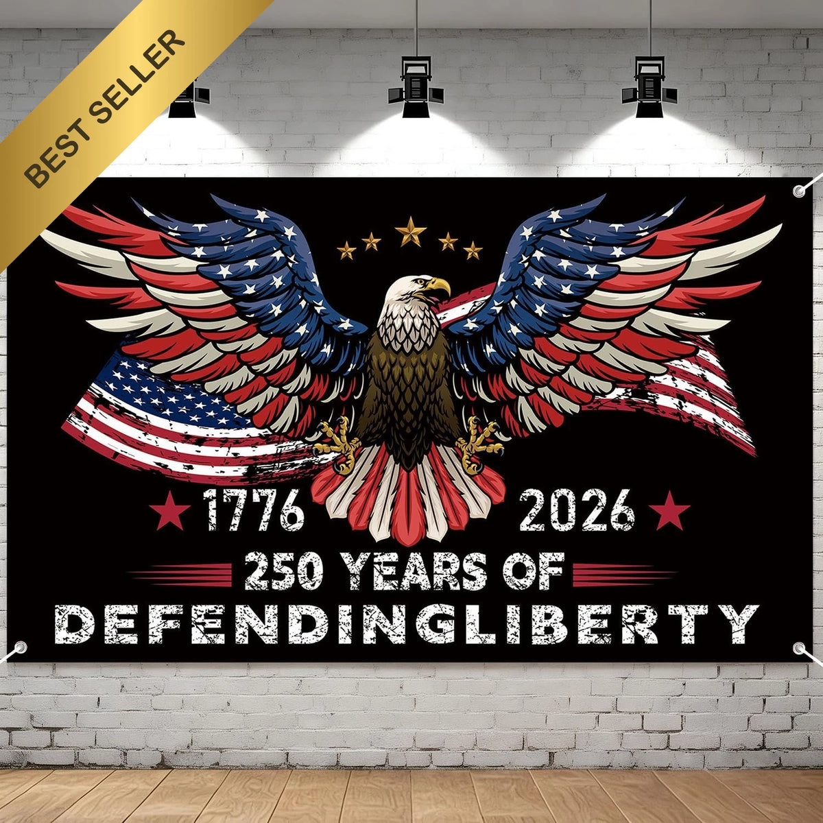 4th of July Banner Backdrop for 250th Anniversary Party Decor (1776–2026)