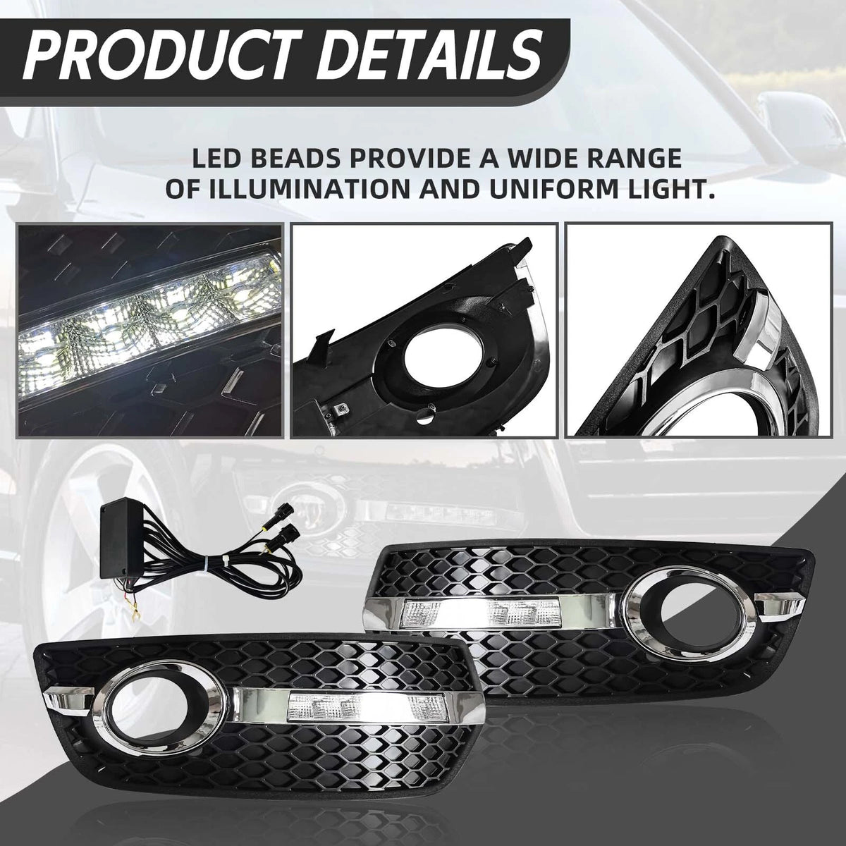 LED Fog Light Bezel Cover Lamp for Audi Q5 (2009–2012)