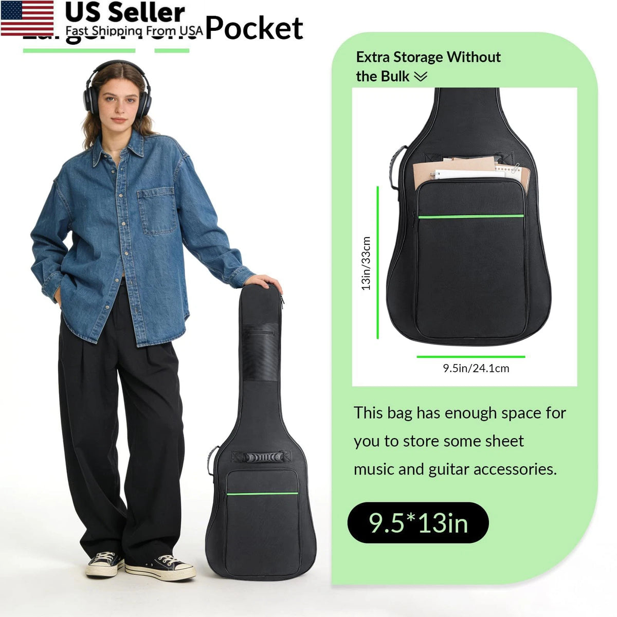 39 Inch Electric Guitar Bag for Muscab (No Known Part Numbers)
