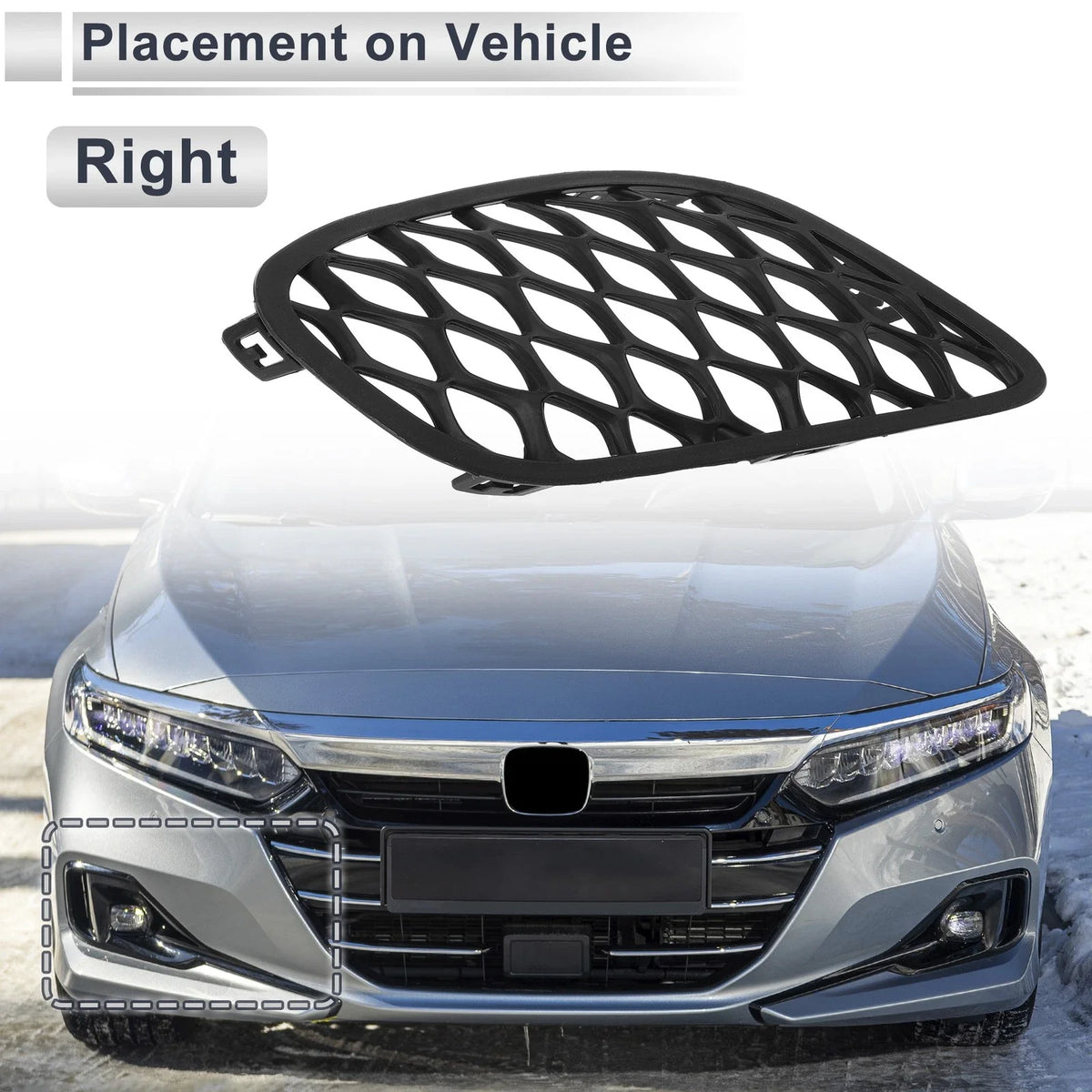 1 Pc Fog Light Grill for Dodge Charger (2015–2022) No. 68280492AA