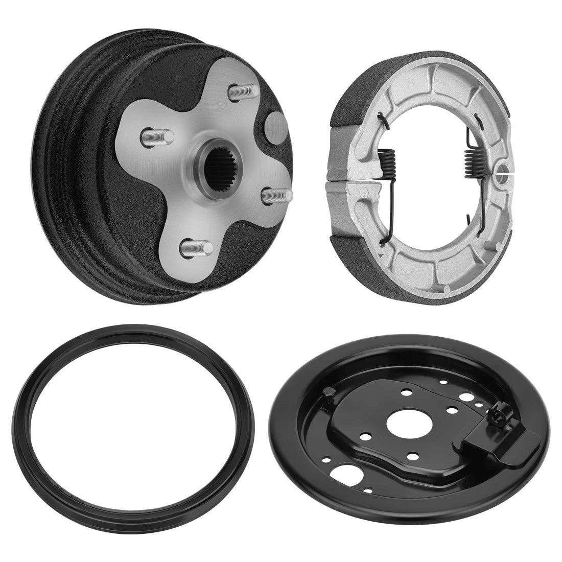 Rear Brake Drum Hub Plate Shoes Kit for Yamaha YFB250FW YFB250 (1995–2000)