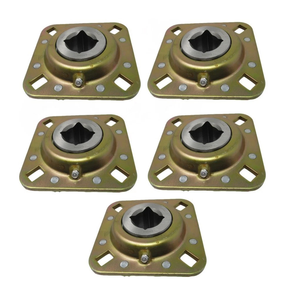 5X Disc Harrow Bearing 1-1/8" Sq Bore with 5" OAL and Bolt Holes