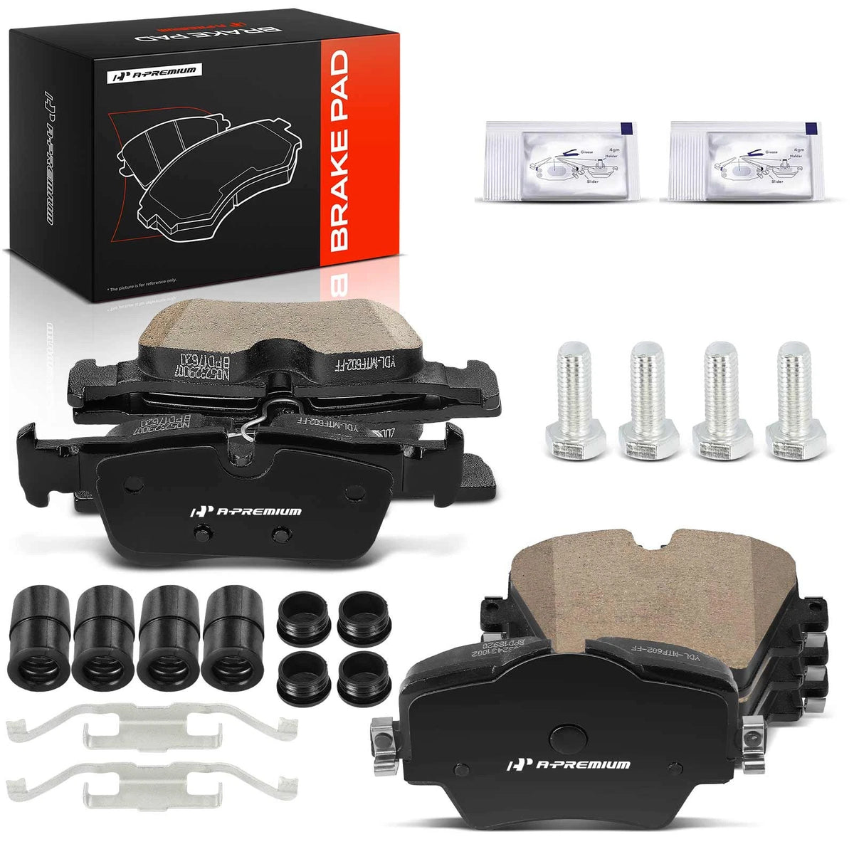Set of 8 Ceramic Brake Pads for BMW X1 (2016–2022) D1762 D1892