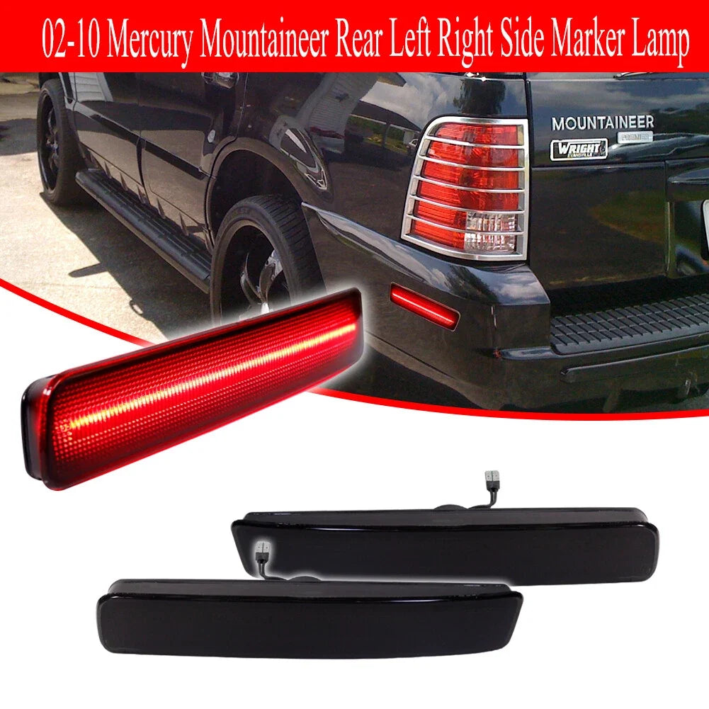 2X Smoked 18-SMD Red LED Rear Side Marker Lights for Mercury Mountaineer