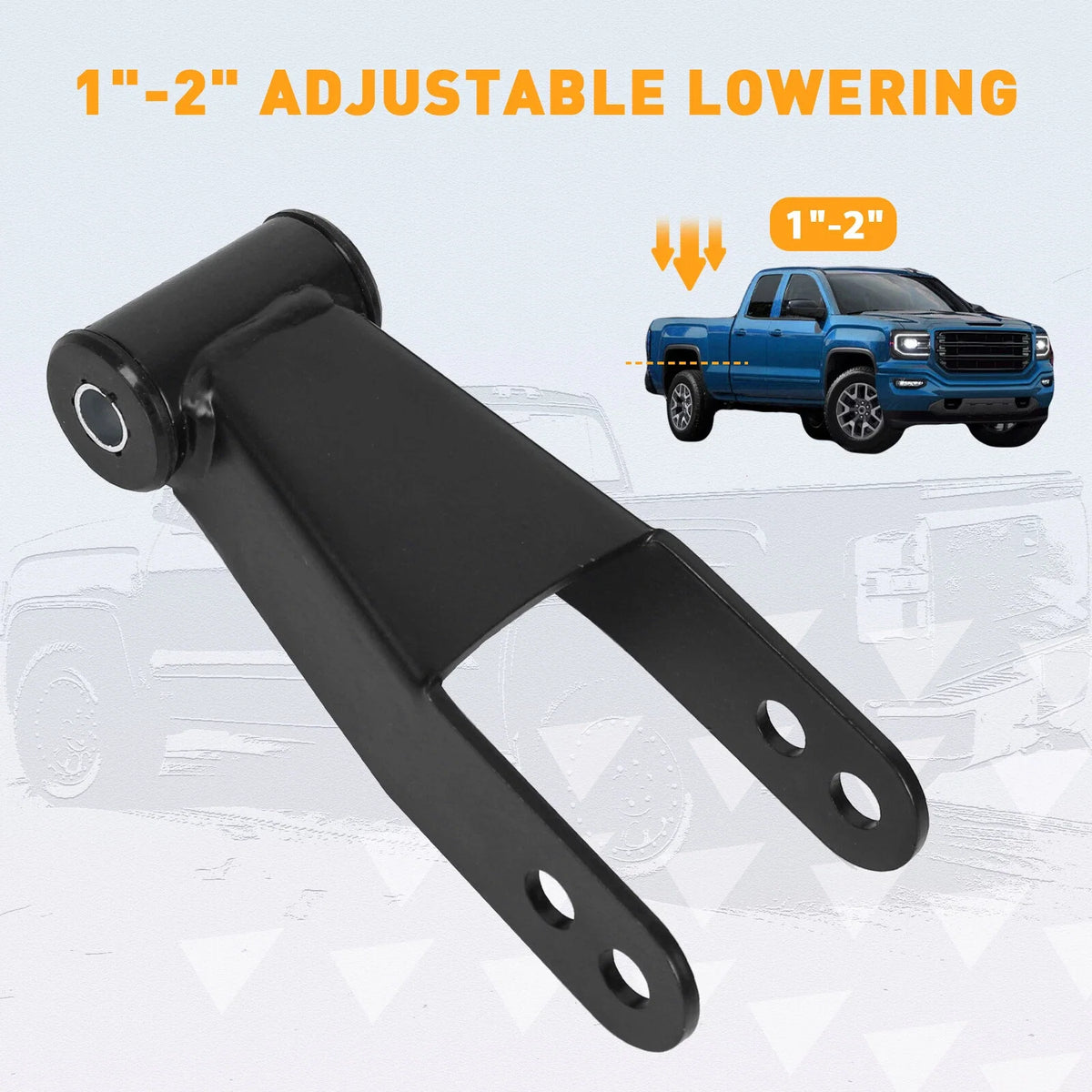 2" Rear Drop Shackles Kit for Chevy Silverado GMC Sierra 1500 C1500 (1988–2018)