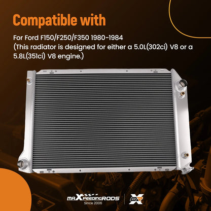Engine Cooling Radiator for Ford F150 F250 F350 (1980–1984) CC561