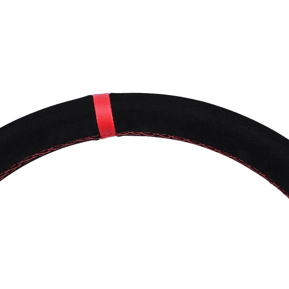 Steering Wheel 345mm Suede Leather Deep Dish for Universal Fit