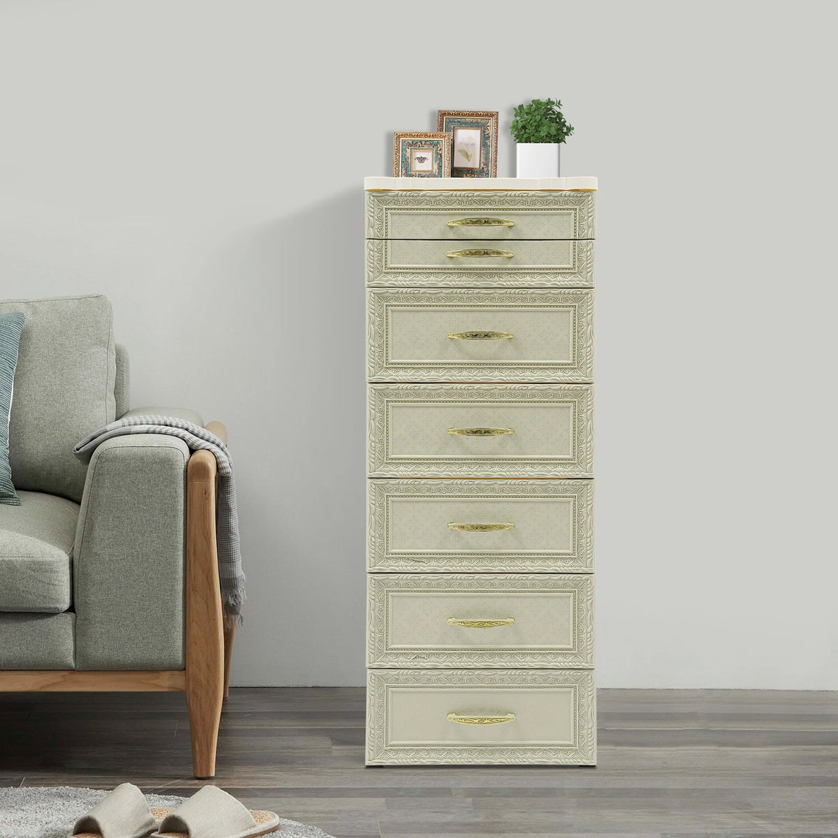 7 Drawer Dresser for Bedroom Tall Chest of Drawers Clothes Organizer