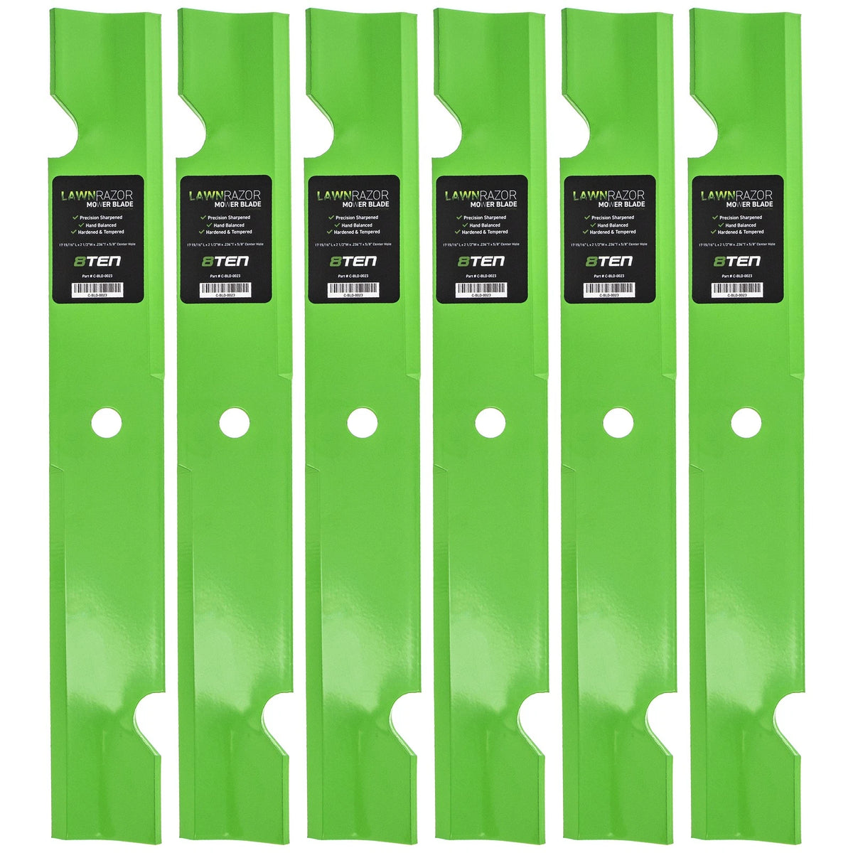 6-Pack LawnRAZOR Blade for Schiller Plus 52 20HP (Part Numbers: 038-3000-00, 539101485, 7075751)