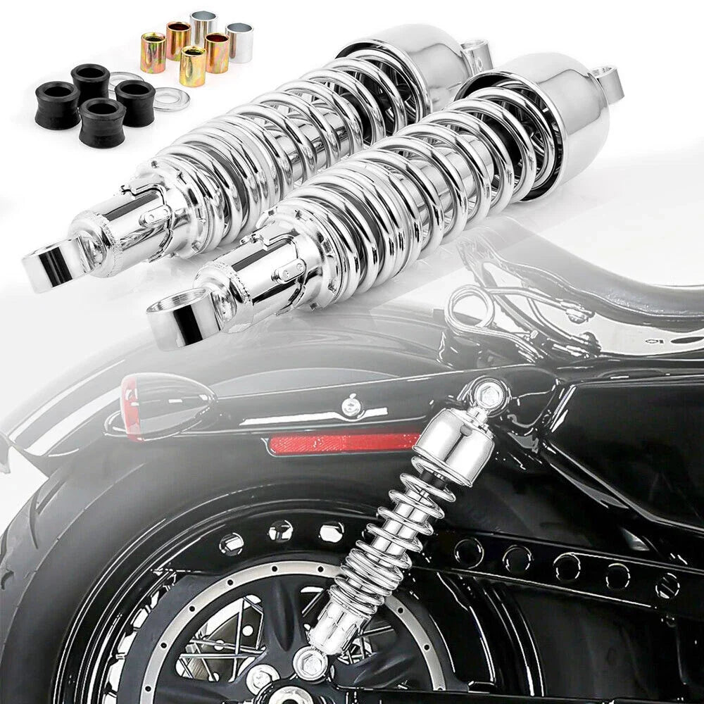 Chrome Rear Shocks for Harley Sportster 1200 Custom XL1200C (2004–2012)