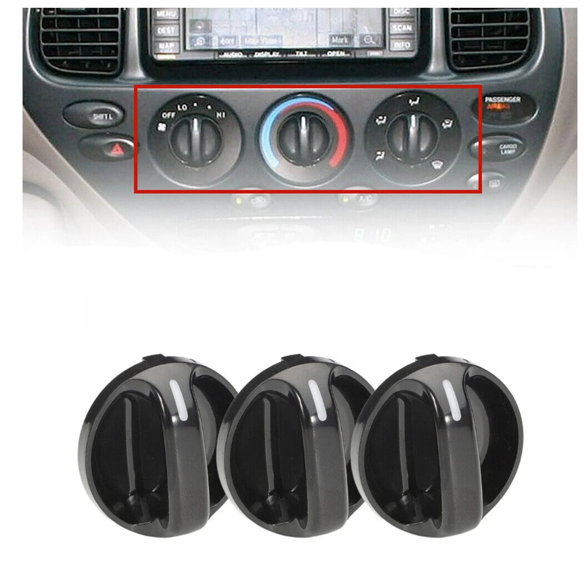 3X A/C Heater Panel Control Knob for Toyota Tundra (2000–2006) 559050C010