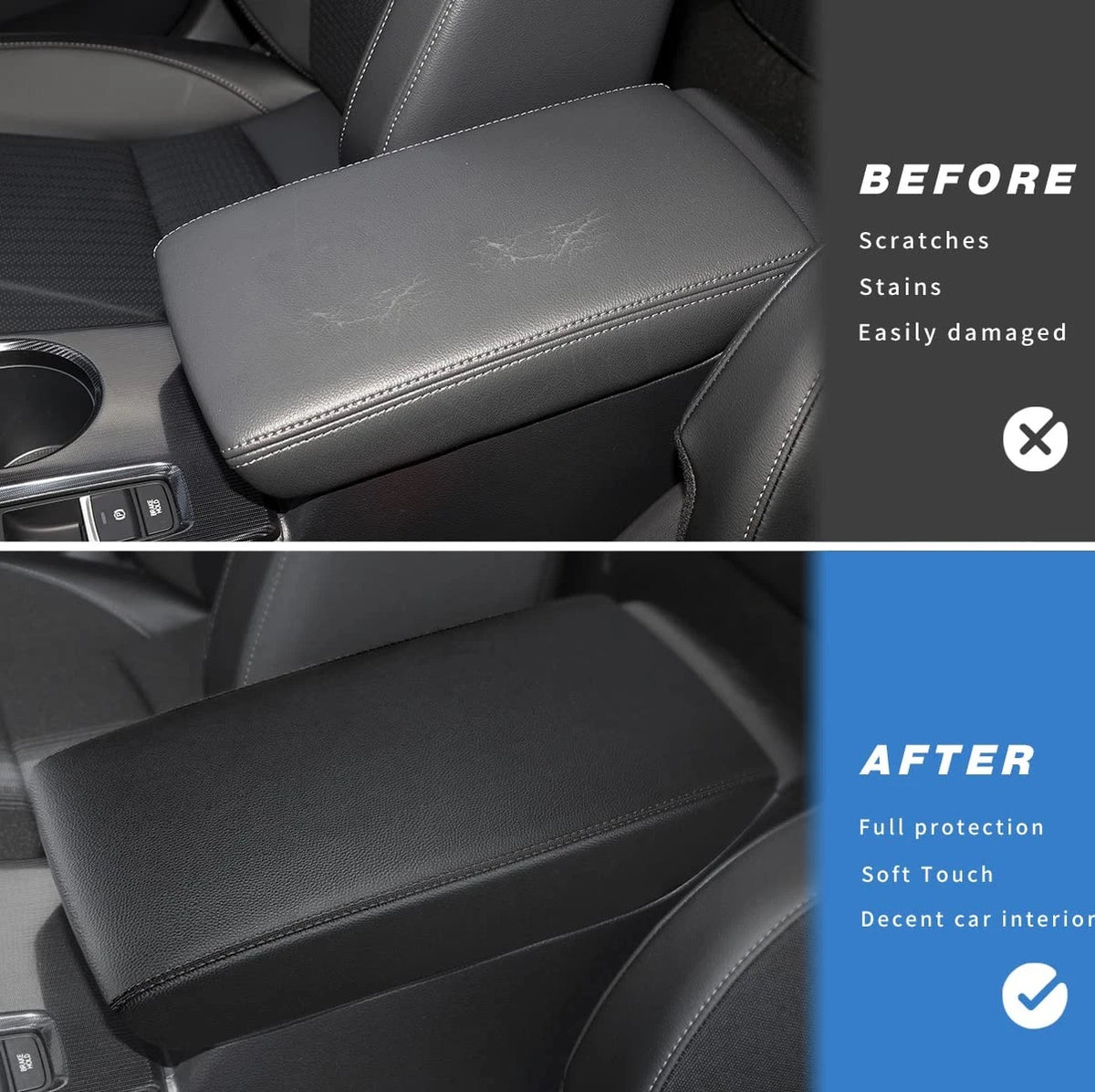 Center Console Cover for Honda Civic (2022–2026) Leather Armrest Protector