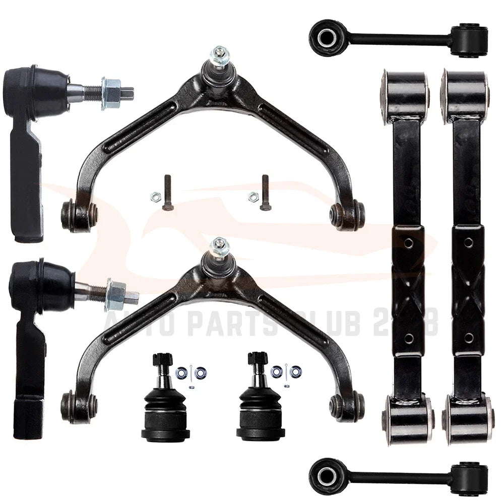 10Pcs Front Upper Control Arm Ball Joint Tie Rod Kit for Jeep Liberty (2005–2007)