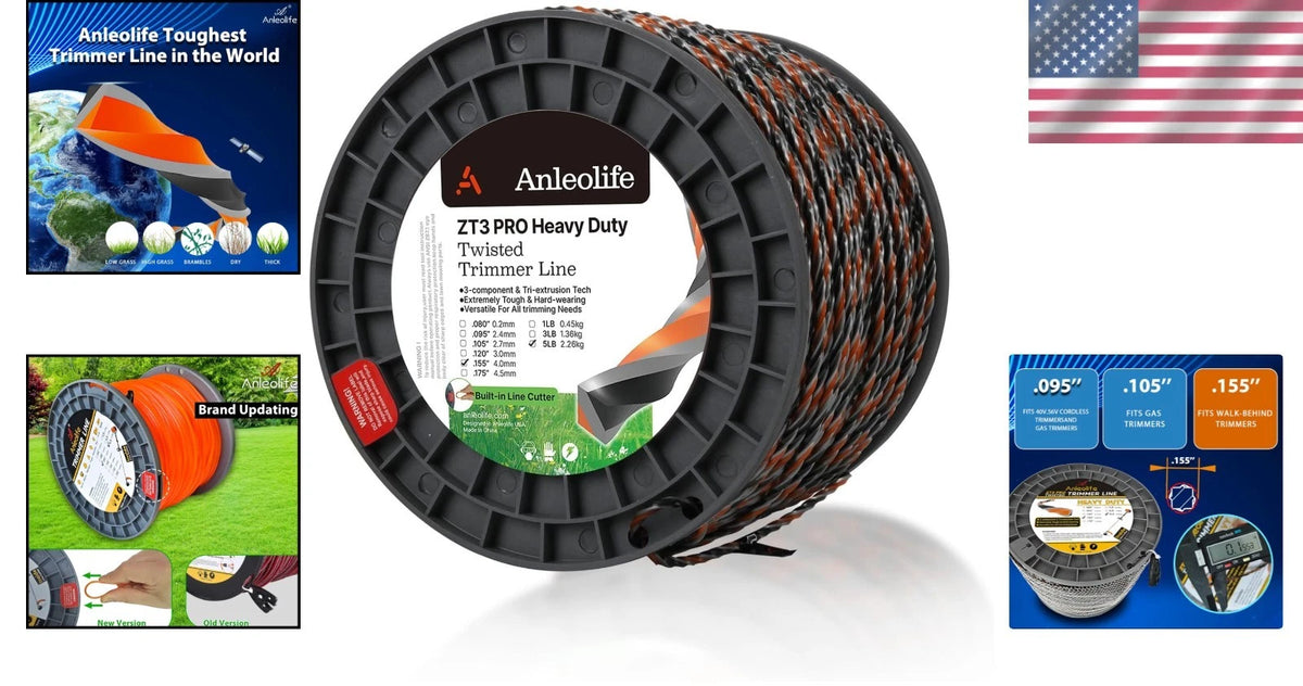 .155-Inch Diamond Trimmer Line Spool for All Major Trimmer Brands