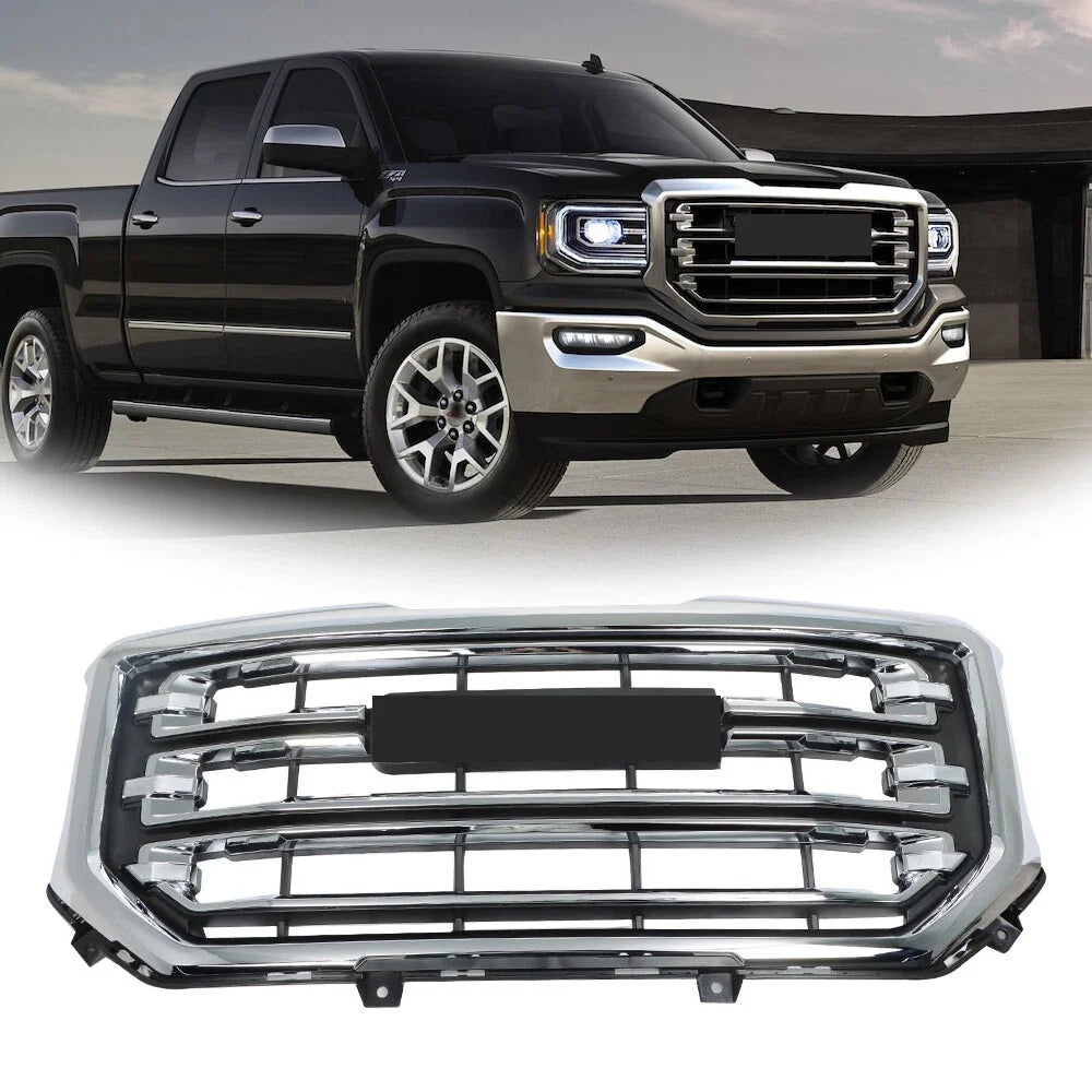 Chrome Front Bumper Grille for GMC Sierra 1500 (2016–2019)