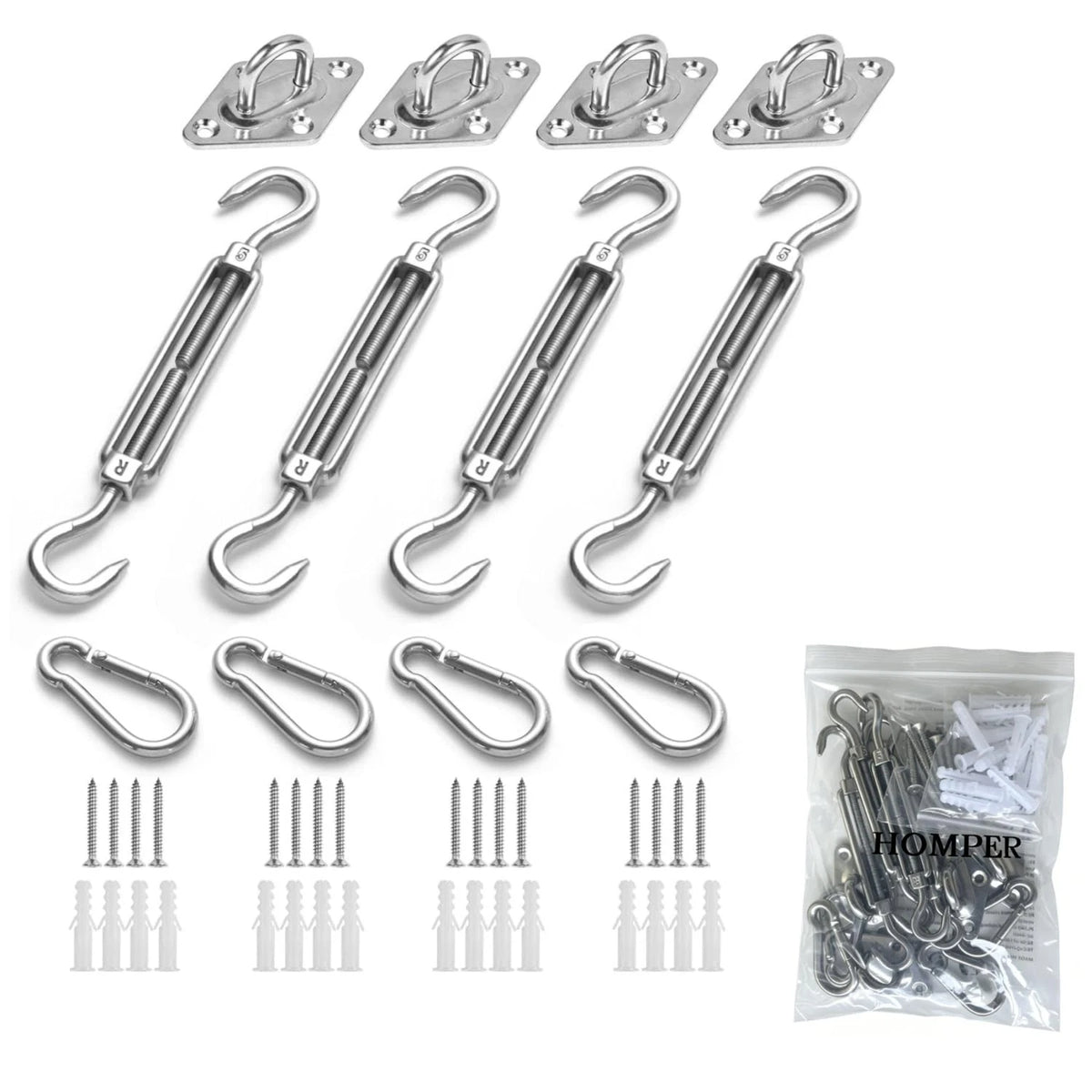 Heavy Duty Awning Attachment Kit for Sun Shade Sail