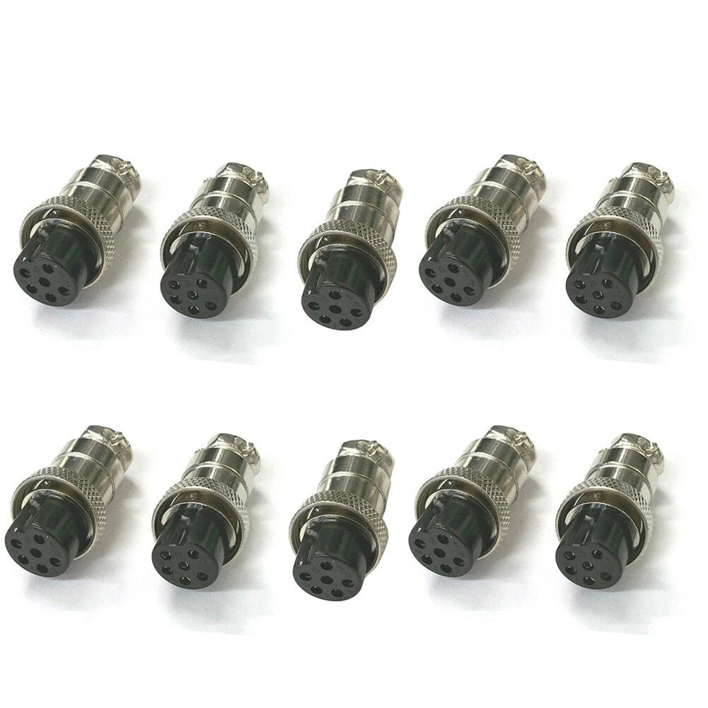 10X 6 Pin Microphone Connector for Ham & CB Radio - Solder Type