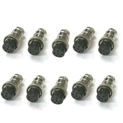 10X 6 Pin Microphone Connector for Ham & CB Radio - Solder Type