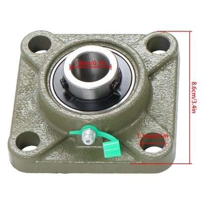 Set of 2 Flange Mount Bearings for UCF204-12 (3/4 Inch Bore)