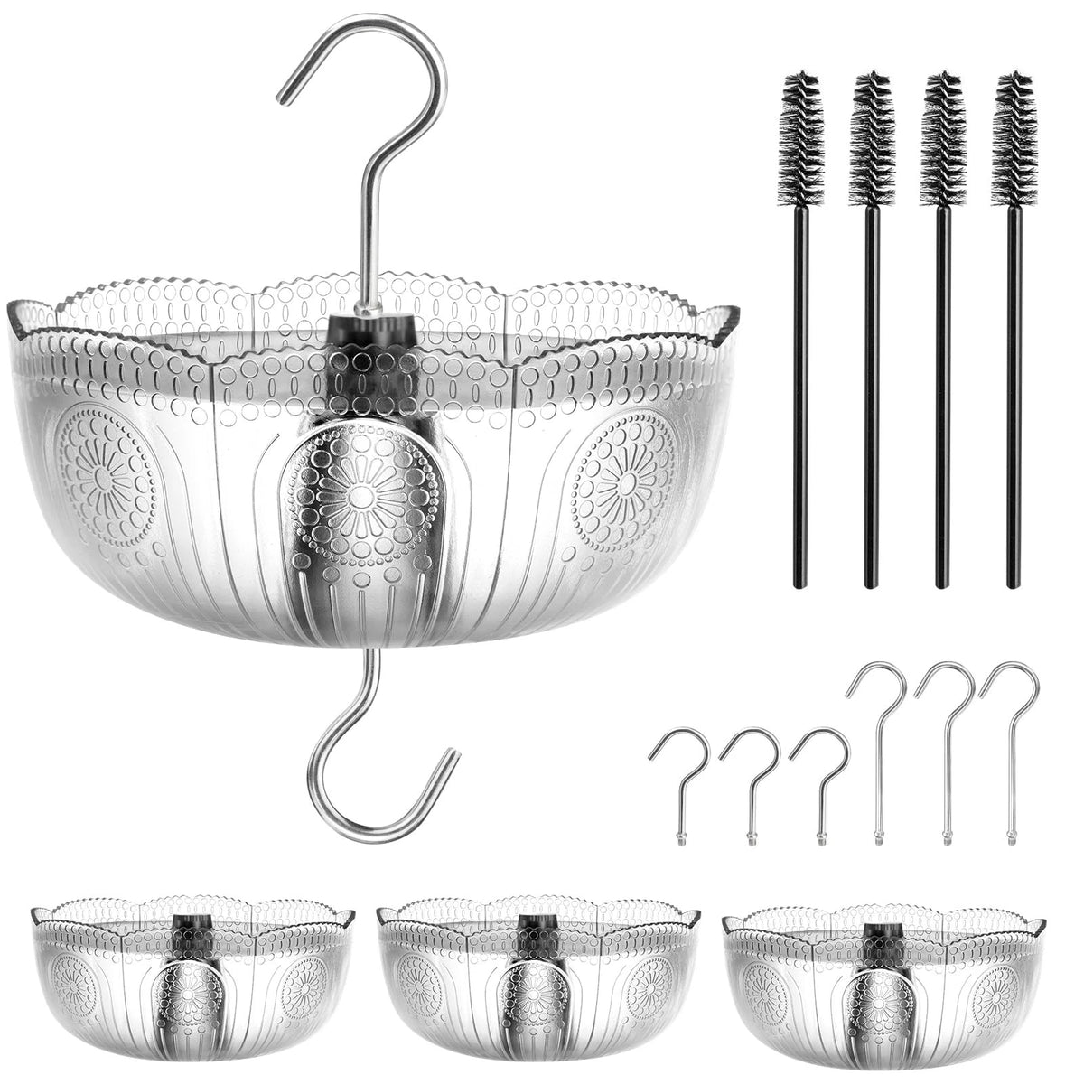 4X Ant Moat for Hummingbird Feeders (6 OZ) Vintage Style Clear